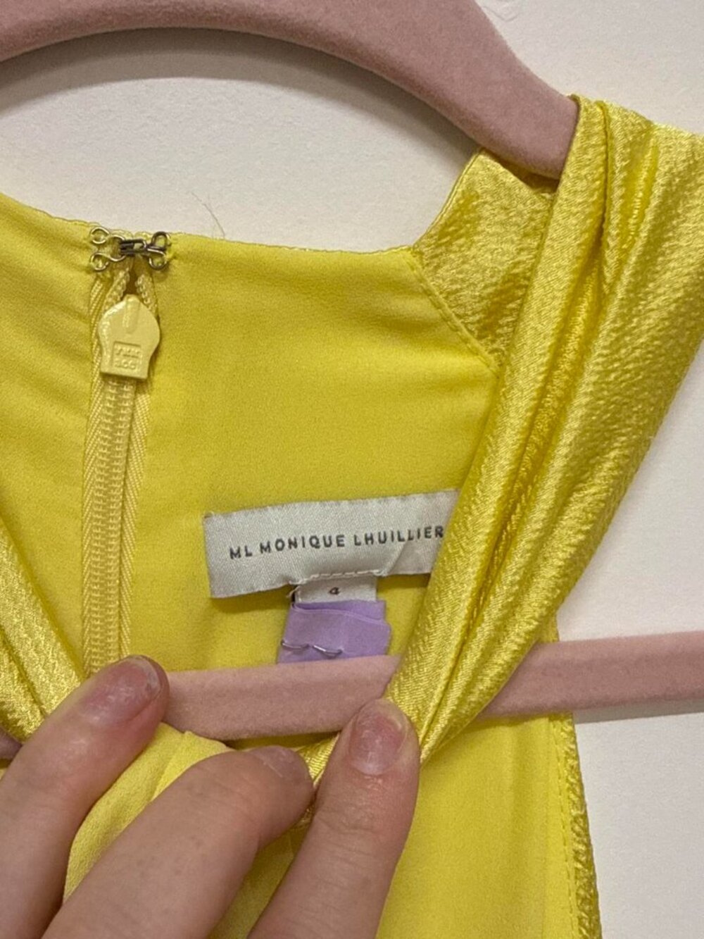 ML Monique Lhuillier Women's Yellow Dress - Picture 2 of 3
